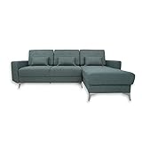 VitaliSpa Ecksofa Schlafsofa Boxspringsofa York Schlaffunktion Bettkasten (Blau)