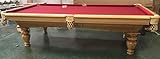 9 Ft. Tunierpoolbillard Billardtisch Maß:283x156cm' Crusader' Pool Billard mit 3cm starken Schieferplatten Gestellfarbe: Natur Tuchfarbe: R