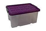 12X Stapelbox 15 Liter mit Deckel Aufbewahrungsbox Eurobox 40,5x29x20,5cm Unibox Lagerbox transparent Deckel farbig sortiert(Farbe nicht wählbar!)