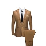 catmoew Herrenanzug Herren 2 Teilig Anzüge Einfarbig Slim fit Business Anzug 1-Knopf Anzugjacke mit Anzughose Anzug Herren Hochzeit Anzug Herrenanzug Business Anzüg