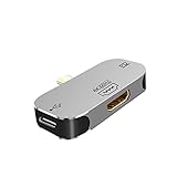 Hub 3-in-1 USB C Hub an HDMI-kompatibel mit 2,0 Standard-Aluminiumlegierungs-Shell-tragbarer Hub für Telefon-Laptop-PC