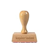 Holzstempel mit eigenem Wunschtext, 50 x 30 mm, für Anschriften, Adressen, Namen oder Logos – Bürostempel, Adressstempel, Textstempel, Firmenstemp