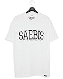 SAEBIS Lifestyle Herren T-Shirt - 100% Baumwolle - schwarz/weiß (Weiß, XXXL)