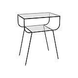 SSMDYLYM Betttisch des Metalls NET rotem Sofa-Tischtisch gehärtetes Glas (Color : Black)