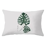 Dekorativ Kissenbezug 40x70cm/16x28in Tropische Pflanzen 1er Set Kissenbezüge Segeltuch Sofakissen Bezug Dekokissen,mit Unsichtbarem Reißverschluss,für Sofa Auto Schlafzimmer Zuhause kissenbezüge A14