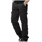 WENZHOU Herren William Cargohose aus Baumwolle Mehrfachtasche Lange Regular Fit Cargo Hose Baumwollhose Freizeithose Wanderhose Trekkinghose Outdoorhose für M