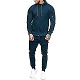 Asija Trainingsanzug Herren Jogginganzug für Männer Sportanzug Freizeitanzug Jogginghose Langarm Sweatshirt Patchwork Hoodie für Gym Fitness Sportbekleidung Trainingsjacke Sportjacke Track