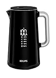 Krups BW8018 Smart'n Light Elektrischer Wasserkocher | 5 Temperaturstufen | Digitalanzeige | 30 Min. Warmhaltefunktion | Auto-Off | 1,7 L Fassungsvermögen | Doppelwandkonstruktion | Schw