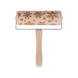 COLiJOL Weihnachten Holz Rolling Pin Gravierte Druckwalze Pin Küche Backen Werkzeug Für Festliche Urlaub Geprägte Kekse Waffeln Teig Teigkuchen/Schneeflock