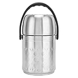 Edelstahl-Isolierte Bento-Box für Erwachsene und Kinder,Mehrschichtige Bento-Box,Thermo-lecksichere Handheld-Lunchbox für Erwachsene für unterwegs und Obst-Snack-Verpackung für unterwegs,1.5L