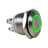 Edelstahl Drucktaster 19 mm mit Beleuchtung Taster Klingelknopf Hupenknopf Klingeltaster 4 Schraubkontakte IP65 IK10 6V 12V 220V