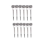 12pcs Garten AußEn Edelstahl Led-Solar-Landschaftsleuchten Hof Lampe Led Gartenleuchte Weiß Wegelicht Dek