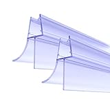 Premium Duschtür Dichtung 2 x 100 cm - Mit verlängerten Gummilippen für trockenen Boden im Bad - Glastür Duschdichtung für 5mm, 6mm, 7mm, 8mm Glasdicke - Duschleiste für Duschkabine mit Wasserabw