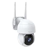 1080P PTZ Überwachungskamera Aussen WLAN Dome IP Kamera Outdoor mit Mensch Bewegungsmelder,Manuelles Tracking,HD Nachtsicht, Schreiüberwachung,2-Wege-Audio,Works with Alex