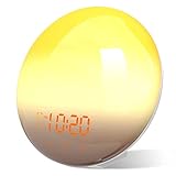 N / B Wake-up Light Sunrise Wecker, simulierter Naturklang, Dual Wecker, FM Radio, Schlummerfunktion, Nachtlicht, Tageslicht, S