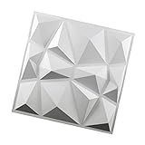 3D Wandpaneele Paneele Wandverkleidung Tapete Selbstklebend Wandpaneele Schaumstoff Wasserfest Wandaufkleber wandverkleidung steinoptik weißer Diamant (10er Pack)