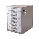ZDVHM Dateikabinett abschließbarer Kunststoff 7 Schublade Multifunktionsbüro Desktop-Empfangsdaten-Schubladen-Datei-Schrank-Schließfach mit Schloss-Büroversorgung 30 * 35 * 41