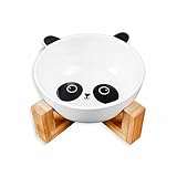 Monkimau Hundenapf Katzennapf aus Keramik erhöht mit Panda Motiv Futternapf Fressnapf Napf, 850