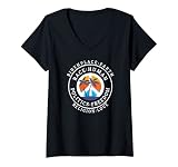 Damen Birthplace Earth Race Human Politics Freedom Religion Love T-Shirt mit V