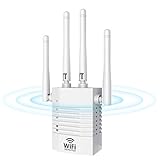 WLAN Repeater Mini WLAN Verstärker AC1200 WiFi Repeater Portable mit LAN-Port, kompatibel zu Allen WLAN Geräten Dual-WLAN, 5GHz / 867 Mbit/s und 2.4 GHz / 300 Mbit/s，Deutschsprachige V