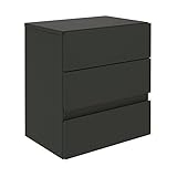 CARO-Möbel Nachtkommode Anno Wandregal Nachtschrank hängend mit 3 Schubladen in schw