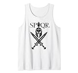 Herren SPQR Römische Legion Soldat Gladiator Warrior Schwerter Helm Tank Top
