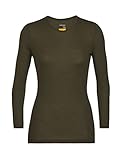 icebreaker Merino Damen 175 Everyday Cold Weather Baselayer Thermo Langen Ärmeln und Rundhalsausschnitt T-Shirt, Loden Green, M