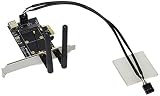 SilverStone SST-ECWA2-Lite - Mini PCI-E zu PCI-E Adapter-Karte + 2x Dual Band(2.4GHz 2dBi/5GHz 3dBi) MIMO Antenne, WIFI&Bluetooth Kombi-Karte-Unterstützung und 1x USB 2.0