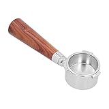 BOLORAMO Kaffee-Bodenloser Siebträger, Espressomaschinenwerkzeug Edelstahl in Lebensmittelqualität für die Kaffeezubereitung zur Beobachtung der Durchflussfarbe(Griff aus Palisander, 51mm)