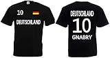 Deutschland Gnabry Herren T-Shirt EM 2020 Trikot Look Shirt Schwarz S