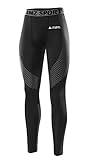 AMZSPORT Kompressionshose Lang Hose Funktionswäsche Leggings Pants Base Layer Lang Fitness Tight for All Season, Silber-28, S