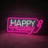 ZCGX Neonlicht-Zeichen, Kunst-Neonlicht-Schild, Personalisiertes LED-Neonlicht für Schlafzimmer, Party, Mann, Höhle, Bunte Neonreklamegeschenke (Color : Happy Friday, Size : 23.6x11.8in)