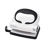 herlitz 50025411 Bürolocher 2,0mm, Ergonomie, weiß/schwarz, 1 Stück
