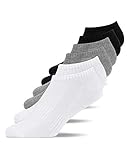 Snocks Sneaker Socken Herren & Damen (6er Pack) Bio Baumwolle (39-42, 2x Schwarz + 2x Weiß + 2x Grau)