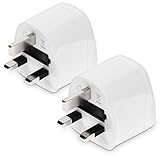 kwmobile 2X Reiseadapter UK Typ-G - Reise Adapter zu Typ G Steckdose in z. B. England Irland Schottland Dubai Malta - Stromadapter Urlaub Weiß