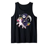 Einhorn Sensenmann Regenbogen Halloween Tank Top