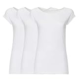 FellHerz Damen T-Shirt 3-er Pack weiß, Bio & Fair aus 100% Bio-Baumwolle und unter fairen Bedingungen hergestellt, nachhaltig, vegan, ökologisch, alternativ, natürlich, White (M)