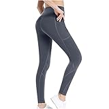 Damen Sport Leggings,Damen Stretch Yoga Leggings Taschen Fitness Laufen Gym Sport Vollaktive Hosen, High Waist Push Up Boom Booty Leggings mit Bauchkontrolle, Lange Sporthose Fitnesshose Yoga Legging