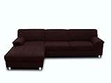 DOMO. collection Jamie Ecksofa, Sofa in L-Form, Couch Polsterecke, Moderne Eckcouch, braun, 251x150x72