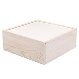 NUOBESTY Hölzerne Unvollendete Aufbewahrungsbox mit Folie Oben Platz Schmuck Geschenkbox Veranstalter Fall Geburtstag Hochzeit Valentinstag Party Gefallen Lieferungen 19 6 X 19 6 X 7 6