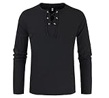 Henley Hemd Herren Herbst Winter Mode Lose Einfarbig Geschnürt Herren Shirt Urban Mit Taschen Jugend Männer Longsleeve Täglich Outdoor Camping Angeln Herren F