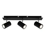 Briloner Leuchten Deckenspot, Schwenkbar, Deckenlampe, Deckenleuchte 3-flammig, GU10, max. 40 Watt, Schwarz, W