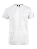 Clique Herren Funktions T-Shirt aus Polyester T-Shirt für den Sport, perforiert und feuchtigkeitsabführend in Weiss, Grösse XXL