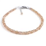 Natürlicher imperialer Zirkon Edelstein Perlen Kristalle zierliches Armband Schmuck für Frauen Geburtsstein Energie Heilsteine 20,3 cm Silberkette 3–4 mm – IFGART-29