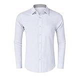 KBUY Herren Hemden Herren-Hemd Slim-Fit Herrenhemden Langarm-Hemden Männer Freizeit-Hemd Business Leinenhemd Herren Hemd Button-down Shirt Herbst Winter Langarm Herren Regular Fit Freizeithemd M