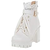Winterschuhe Damen Gefüttert Stiefeletten Ankle Heels Stiefel Reiten Schuh Günstig Trekkingschuhe Damenstiefel Schnürboots Winter Stiefeletten Schneeboots Winterboots Schnürstiefelette Snowboots W