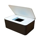 QKFON Aufbewahrungsbox für Feuchttücher, Feuchttücher, für trockene und nasse Seidenpapier, Serviettenhalter, Feuchttücher, Spenderhalter mit Deckel für Zuhause und Büro (Weiß schwarz)