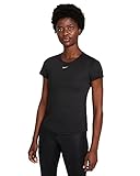 Nike Damen One Df Slim T-Shirt, Black/White, XL