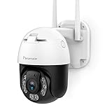Panamalar WLAN 360° Aussen Überwachungskamera,1080P Outdoor Kamera mit 355°/90° Schwenkbare/Alexa/Automatische Verfolgung/IP66 Wasserdicht/50ft Nachtsicht/Mensch Bewegungserkennung/2 Weg