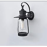 Wandlampe wasserdichte Außenwand-Länder-Licht-Leuchten-Außenwand außerhalb Hauslampen schwarzes Metall mit klarem Glas,perfekt für Außentreinigungspatio-Haus W